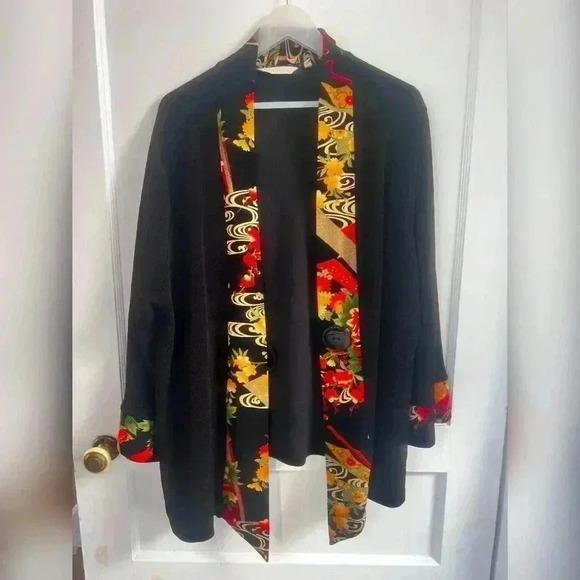 Soft Surroundings Oriental Asian Kimono Style Cardigan Size 1X - Picture 2 of 5